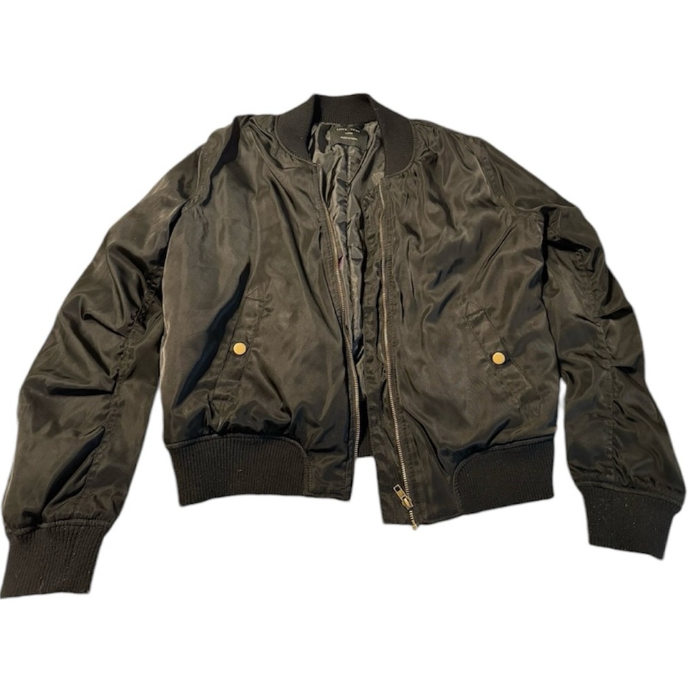 Love Tree Women’s Black Bomber Jacket-  Size Large